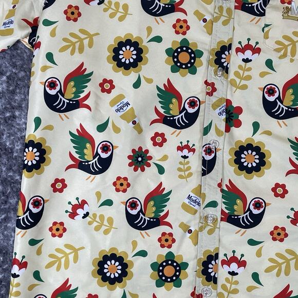 Cerveza Modelo Ripple Junction Beer Button Down Shirt Men’s 2XL Short Sleeve - Picture 7 of 10